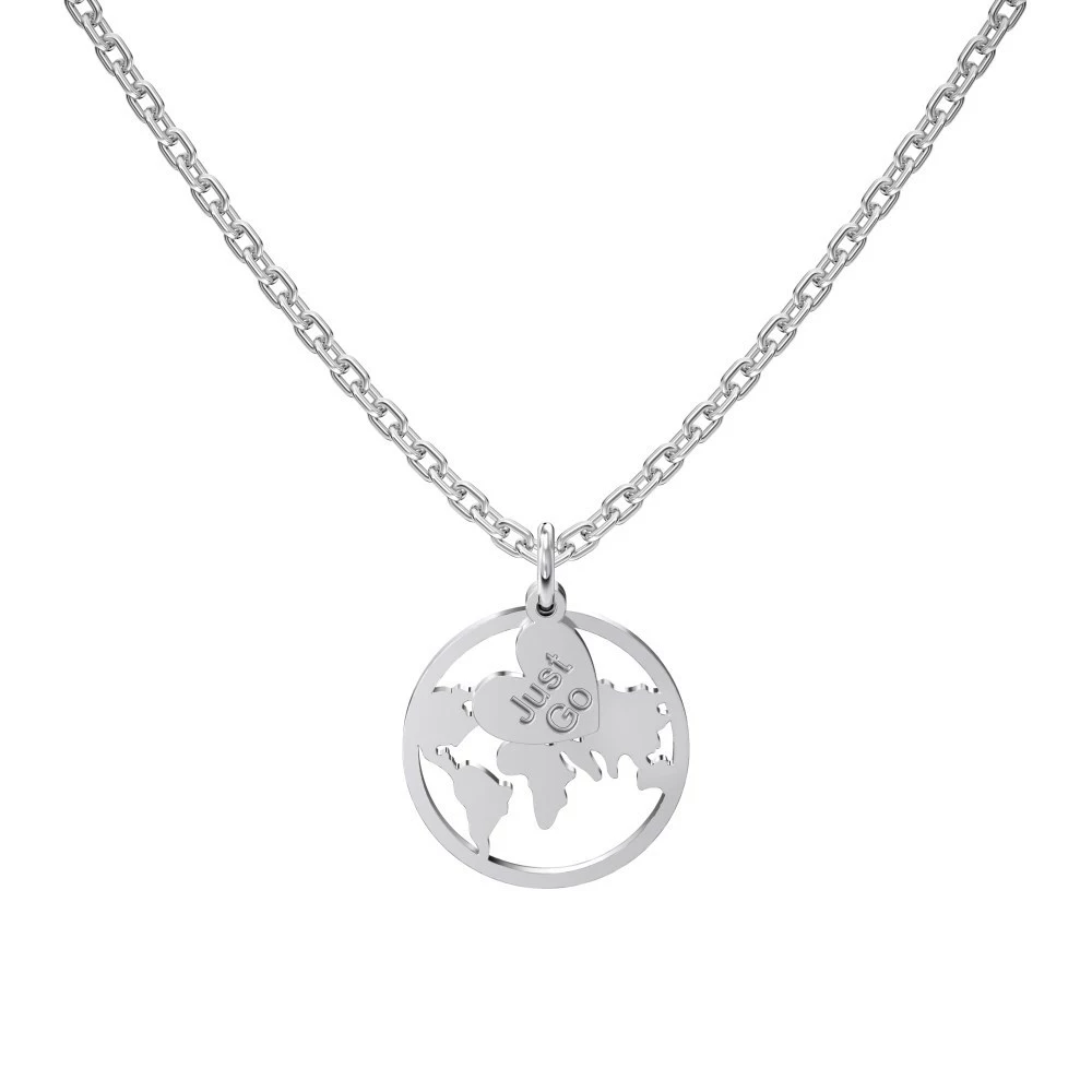 Sophisticated universal necklace, design pendant, chain for key bag , silver 925 sample