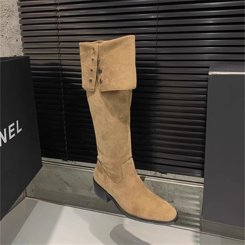 Pile boots retro niche small boots French women's boots autumn and winter versatile western cowboy boots knight boots