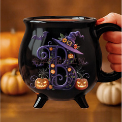 跨境新款Ceramic Cauldron Coffee Mug12oz