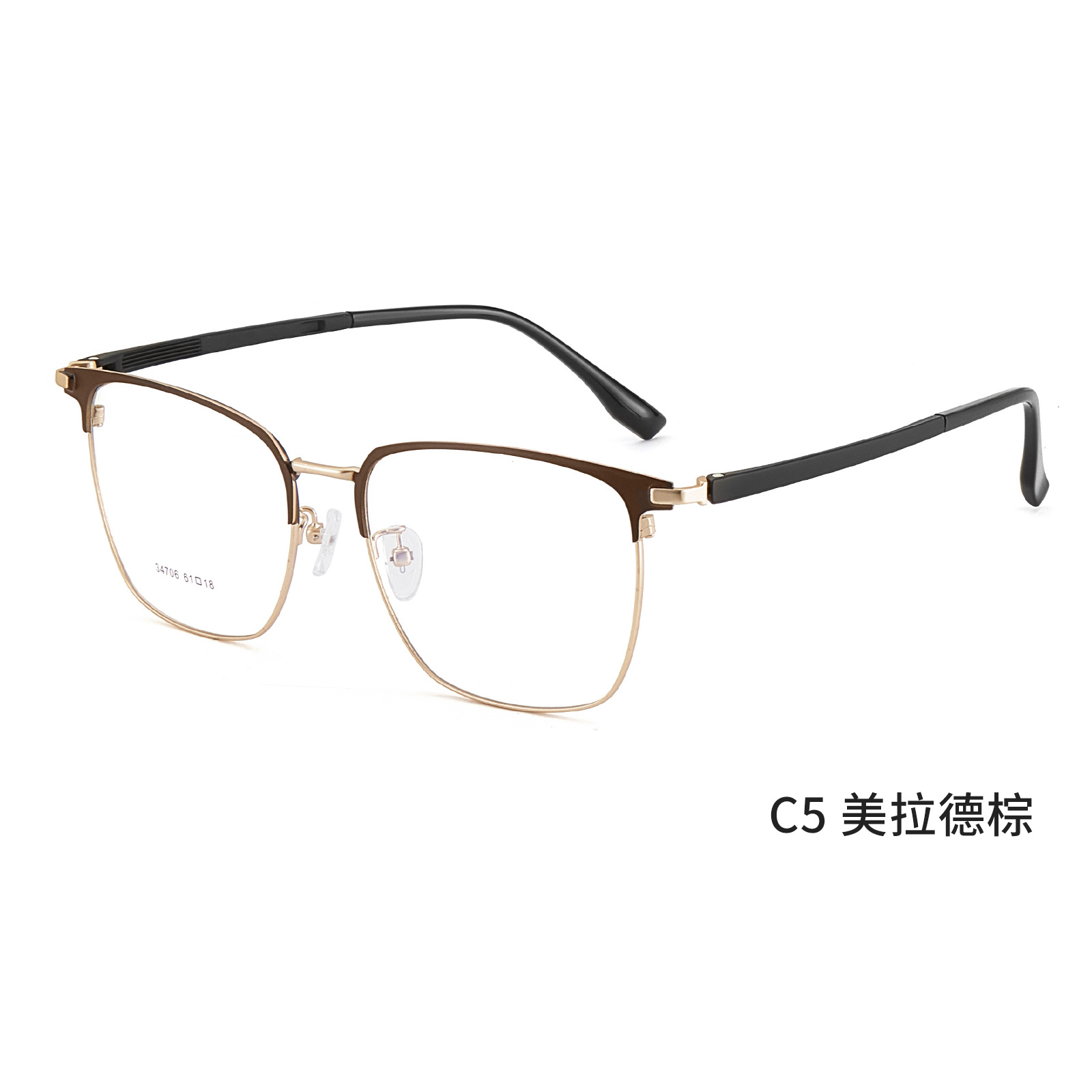 Gran cara especial para hombres clásicos versátiles marcos de gafas casuales chapado al vacío IP con miopía Danyang al por mayor