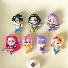 树脂小卡卡通洞洞鞋贴猎魔女团公仔diy钥匙扣冰箱贴发饰配件批发