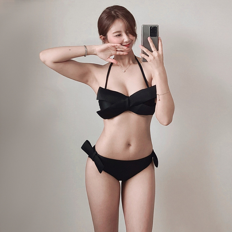 Three dimensional supporting swimwear with bow, 8 colors