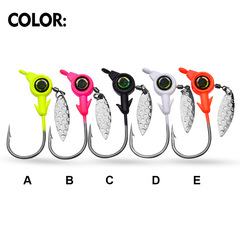 New Color Lead Head Hook 3.5g 5g 7g 10g Big Eye Lead Head Hook with Rotating Glitter Lure Fishing Hook Wholesale