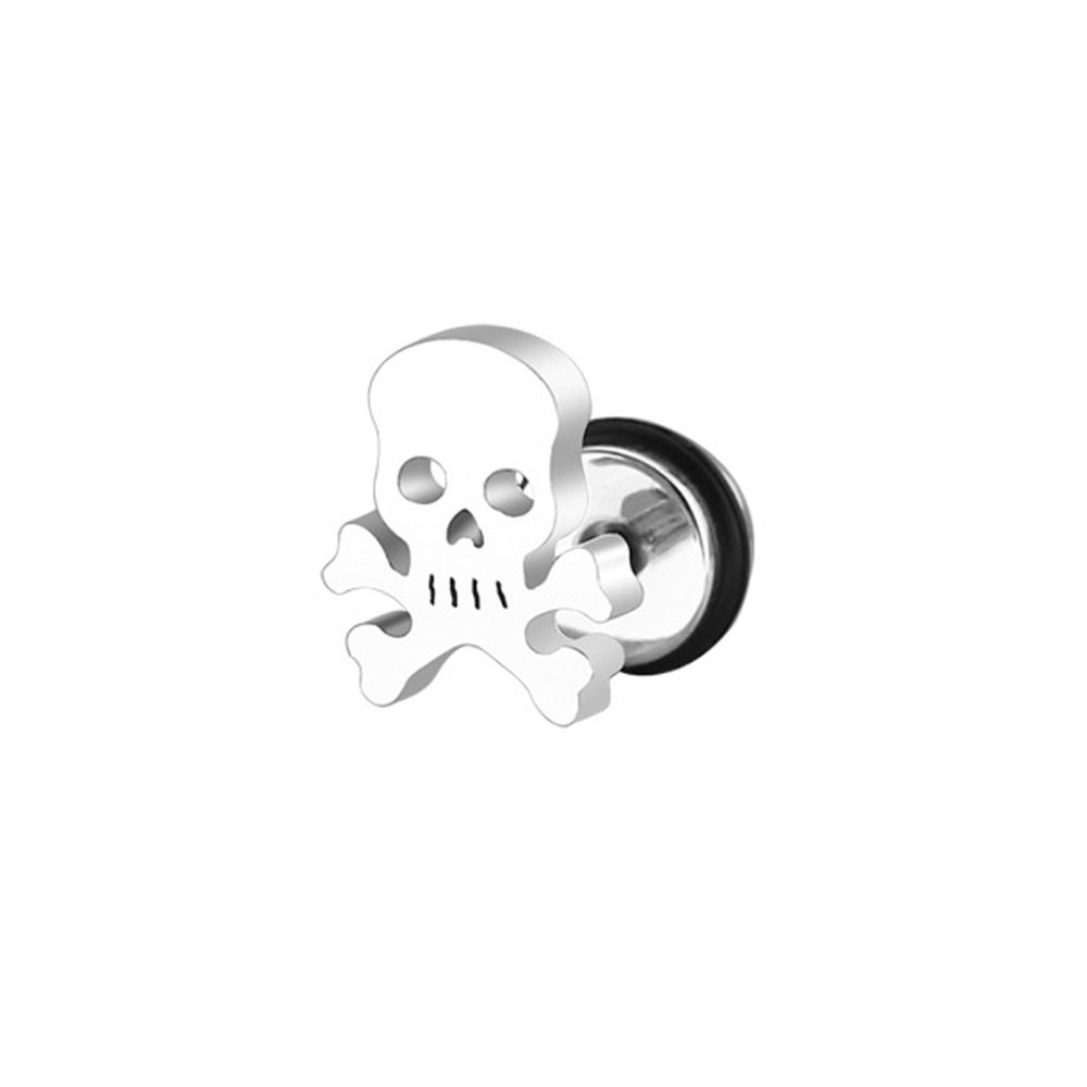 Skull Pattern 1 Piece Retro Punk Simple Style Skull Metal Vacuum Plating Men's Unisex Ear Studs