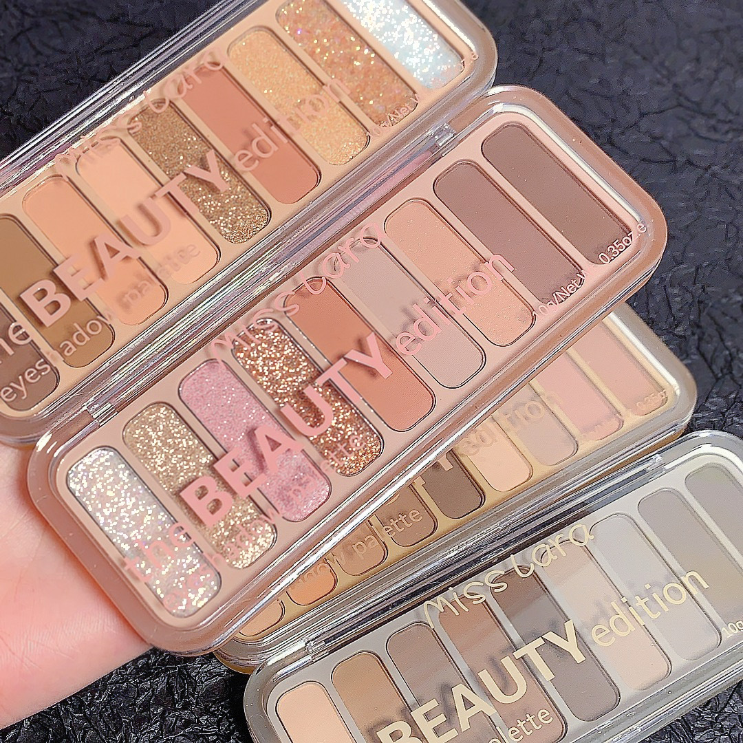 Nueva paleta de sombras de ojos de 9 colores de MISS LARA, popular, con brillo perlado, acabado mate, precio asequible, larga duración, paleta de maquillaje estilo Instagram.