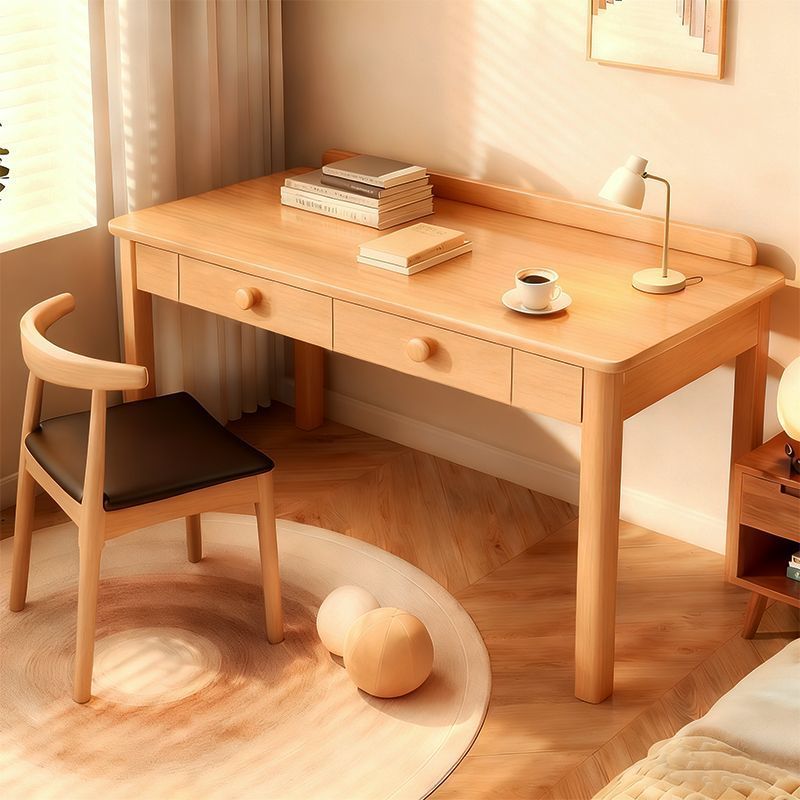 Solid Wood Desk Computer Desk Small Apartment Bedroom Desk 70/80/90 Study Table Home Writing Student Desk