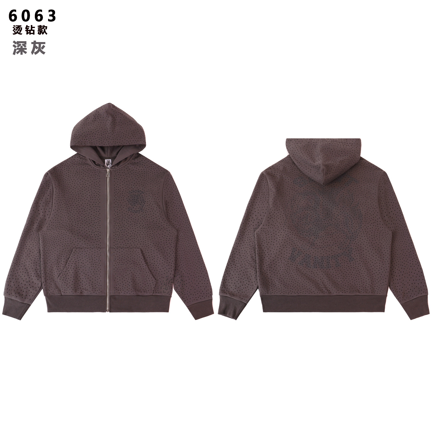 Transfronterizo exclusivo para la marca de marea en stock SAINT VANITY impresión de diamante caliente marca de marea sudadera con capuz cardigan con cremallera sudadera