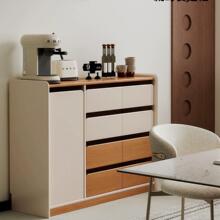 圆弧实木餐边一体靠墙高级储物柜客厅简约茶水橱柜家用餐边柜