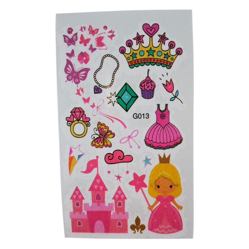 Fábrica en stock pegatinas de tatuaje de dibujos animados para niños lindo pequeño traje animal pegatinas de tatuaje al por mayor