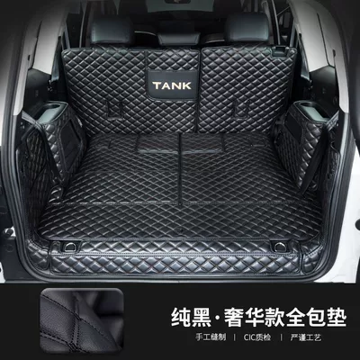 Five-Seater, Decorative Car Trunk Mat, Trunk Mat - all-inclusive-pure-black-trunk-mat-with-storage-pocket-tank-500-seven-seats-dedicated