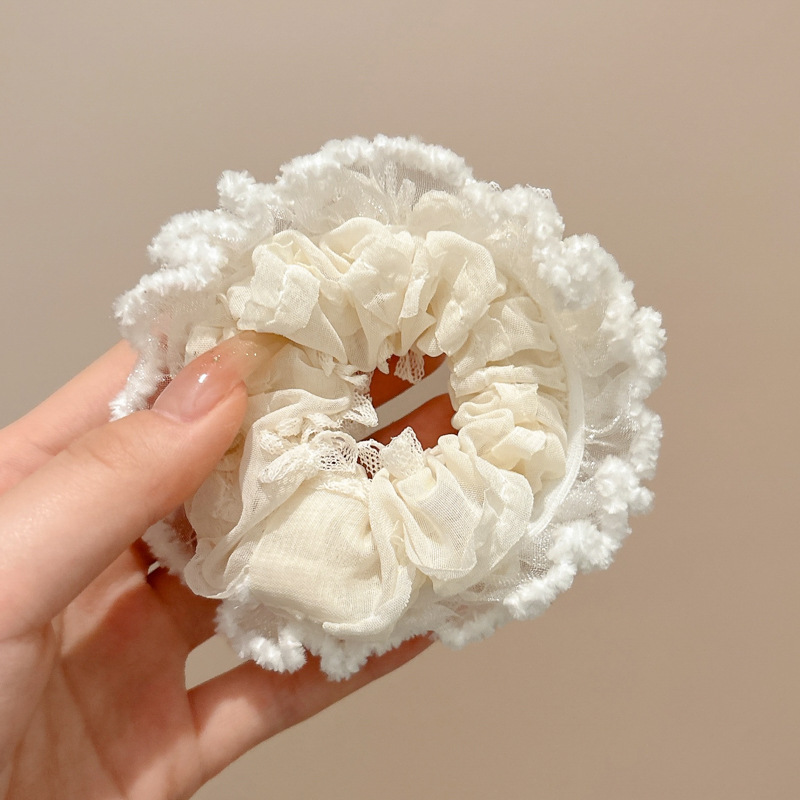 Temperamento floral intestino grueso anillo para el cabello bola femenina cabeza cuerda dulce cola de caballo cuerda para el cabello banda de goma de alta calidad accesorios para el cabello al por mayor