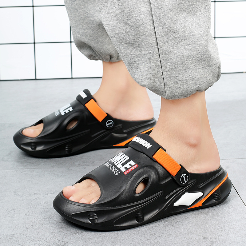 Verano nuevo hombre pisar mierda sensación de conducir zapatillas de sandallas de doble propósito al aire libre zapatos de playa de moda