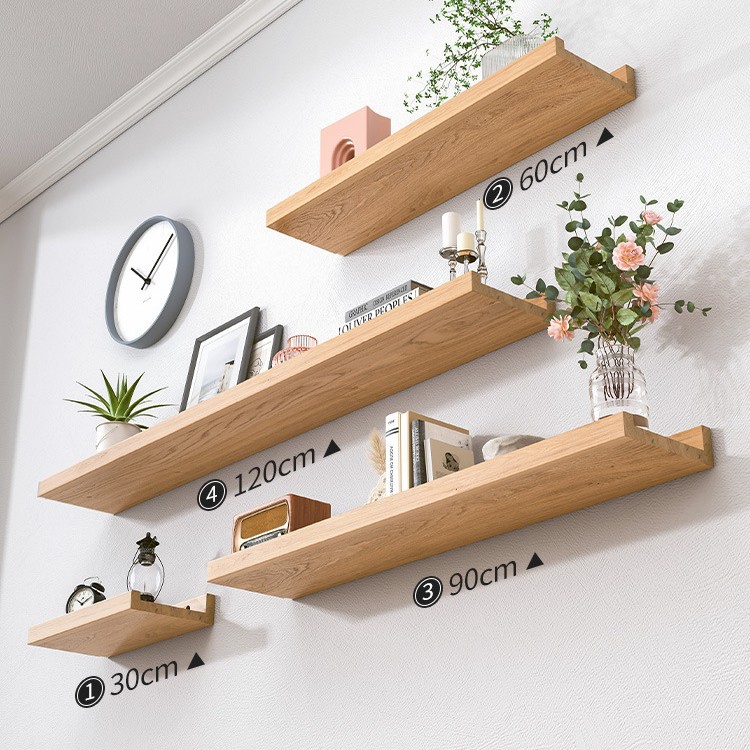 Práctico estante de la pared estante de la partición estante colgante de pared sala de estar TV decoración de la pared de una palabra tablero de madera