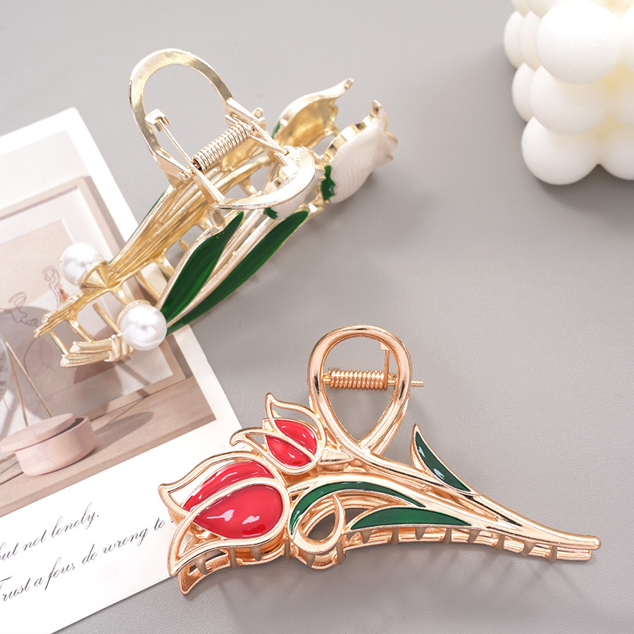 IG Style Sweet Women's Tulips Metal Hair Claws display picture 5