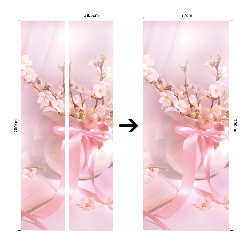 Pegatinas para puertas 3D respetuosas con el medio ambiente, autoadhesivos, fabricantes de origen al por mayor, patrones populares transfronterizos de alta definición, adhesivos para puertas impermeables, a prueba de aceite y antiincrustantes