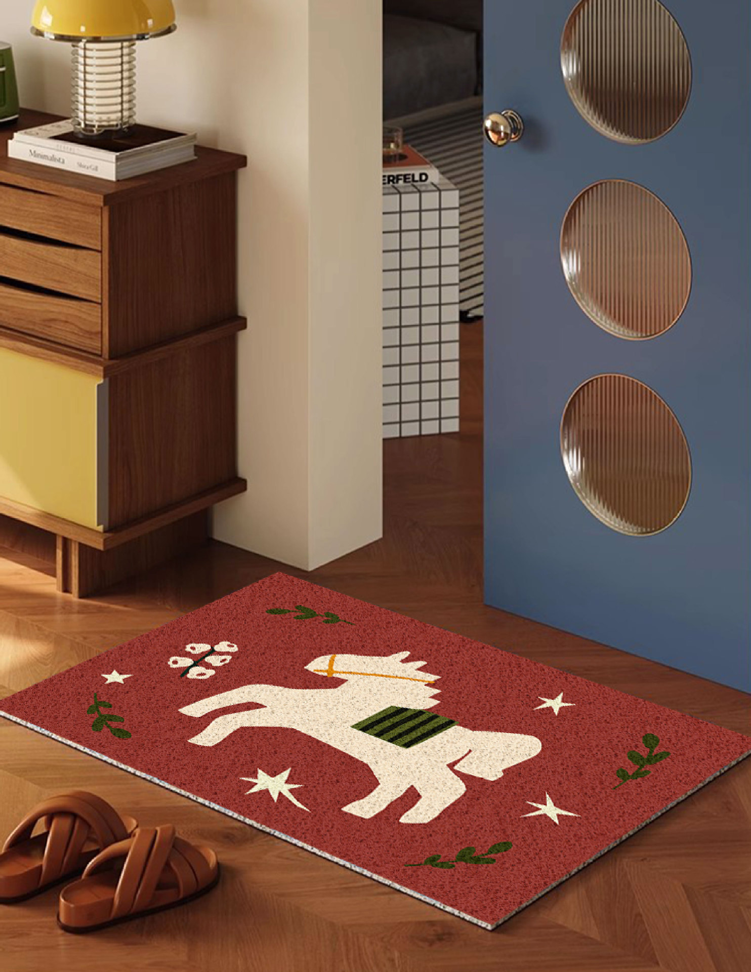 Dropshipping Service: Little Pony Entrance Door Mat, Made of Silk Loop Material, Non-Slip and Dirt-Resistant, Suitable for Bathroom Sink, Can Be Cut to Size