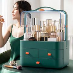 化粧品収納ボックス高級引き出し式防塵棚デスクトップ整理ボックス防塵収納棚口紅収納