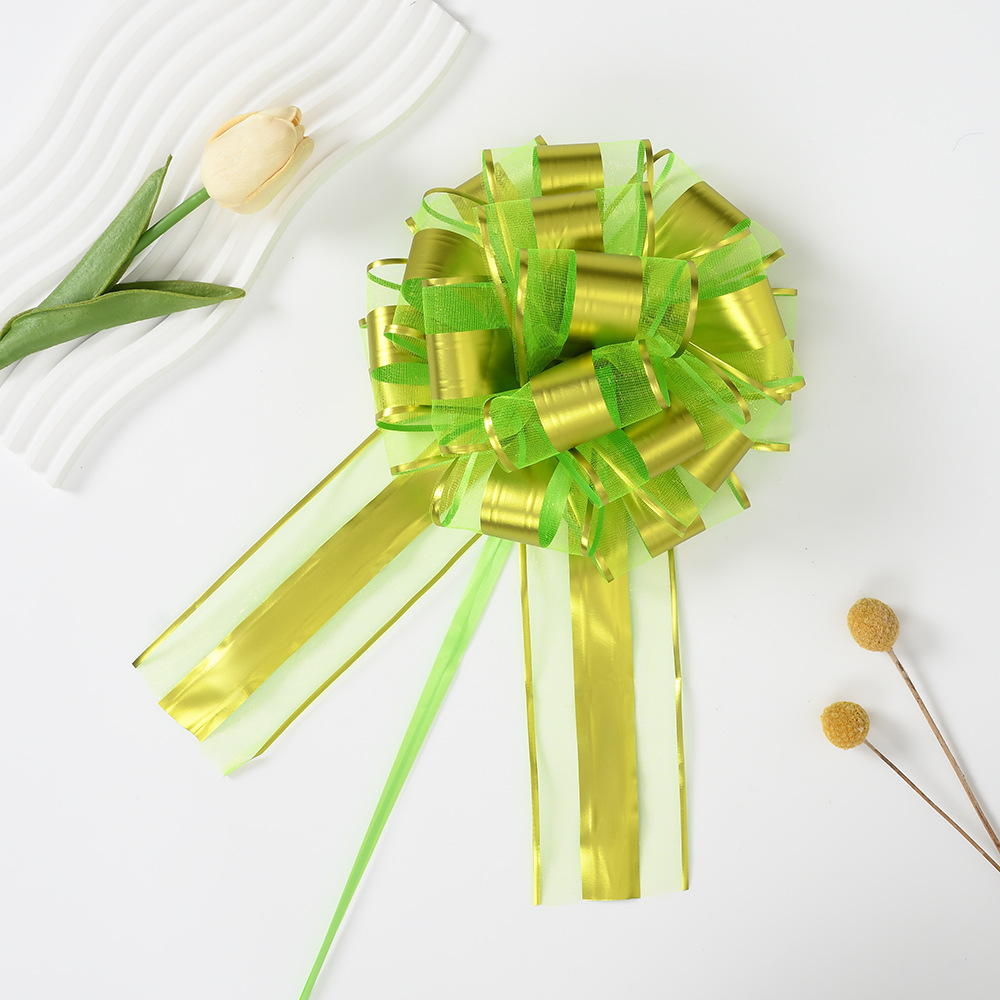 Nuevo 70 nieve mate ajustable bola de flores de Navidad embalaje de regalos de color esférico de color metálico dibujo cinta 7 pulgadas