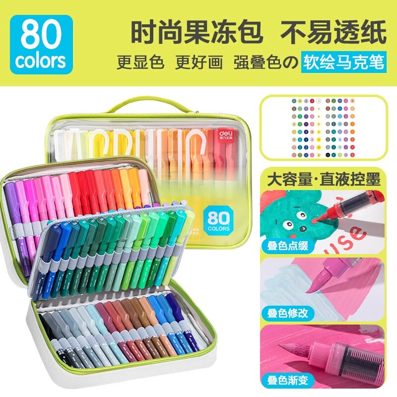 デリバッグ ストレート液体アクリルマーカーペン ソフトヘッド 積み重ね可能 強力なカバー力 小学生の絵画用の紙が透けにくい|undefined