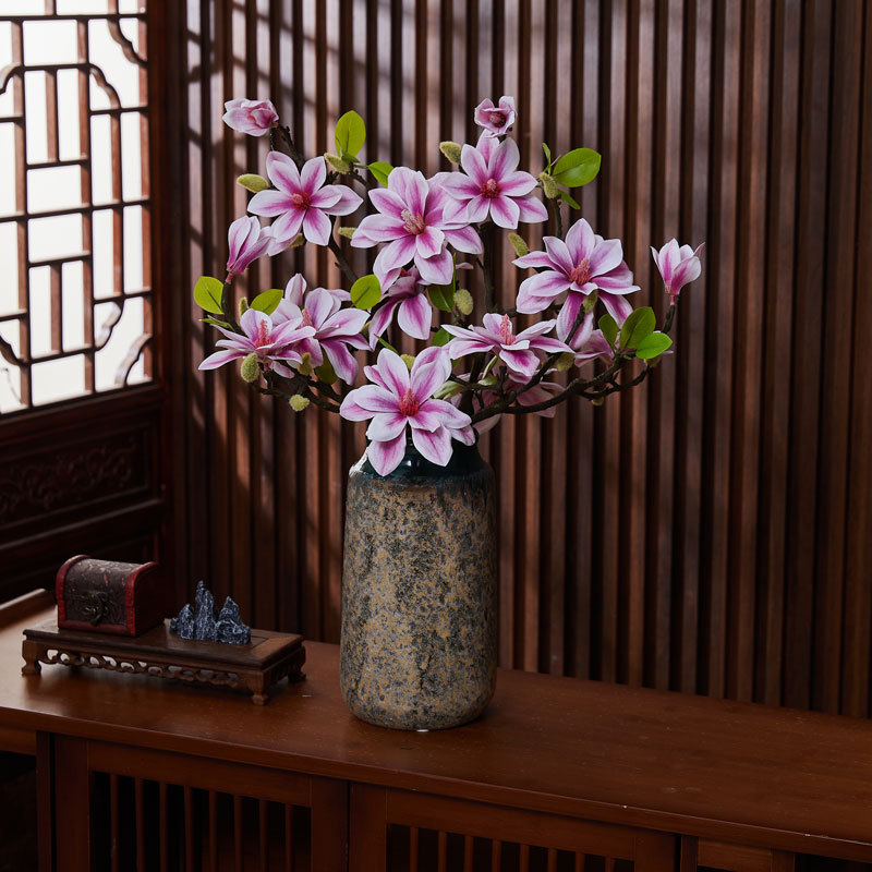 手感小西湖玉兰花婚庆中式家居客厅餐桌装饰古风拍照玉兰花仿真花假花详情9