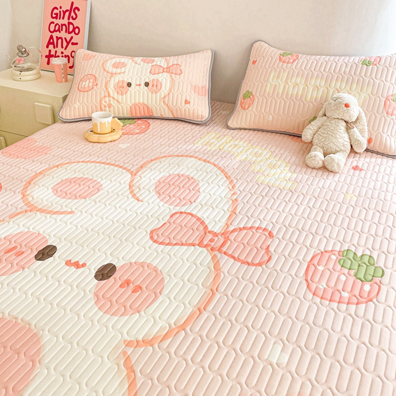 Summer New Thai Thick Latex Cooling Mat Set of Three Air Conditioning Mat Ice Silk Cooling Mat Latex Soft Mat Factory Wholesale