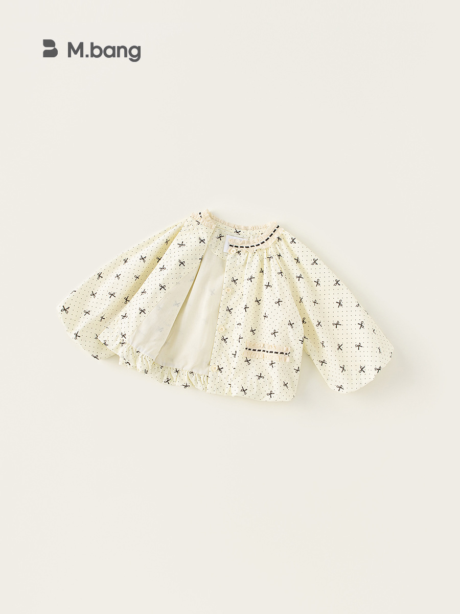 Youbao ropa para niños chaqueta de primavera para niñas 2025 nueva chaqueta cortavientos de primavera para niñas con estampado de lazo dulce