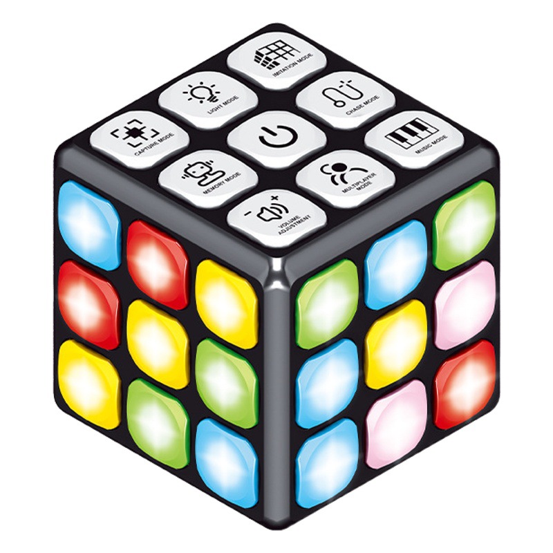Música ligera infantil transfronteriza Cubo de Rubik Juego multifuncional Cubo de Rubik Sonido y luz Rompecabezas eléctrico Juguetes interactivos