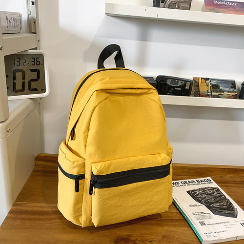 Fashionable and Simple Dual-Sided Shoulder Bag for College Students, Suitable for High School Students, Lightweight Laptop Bag, Short Trip Backpack, Trendy