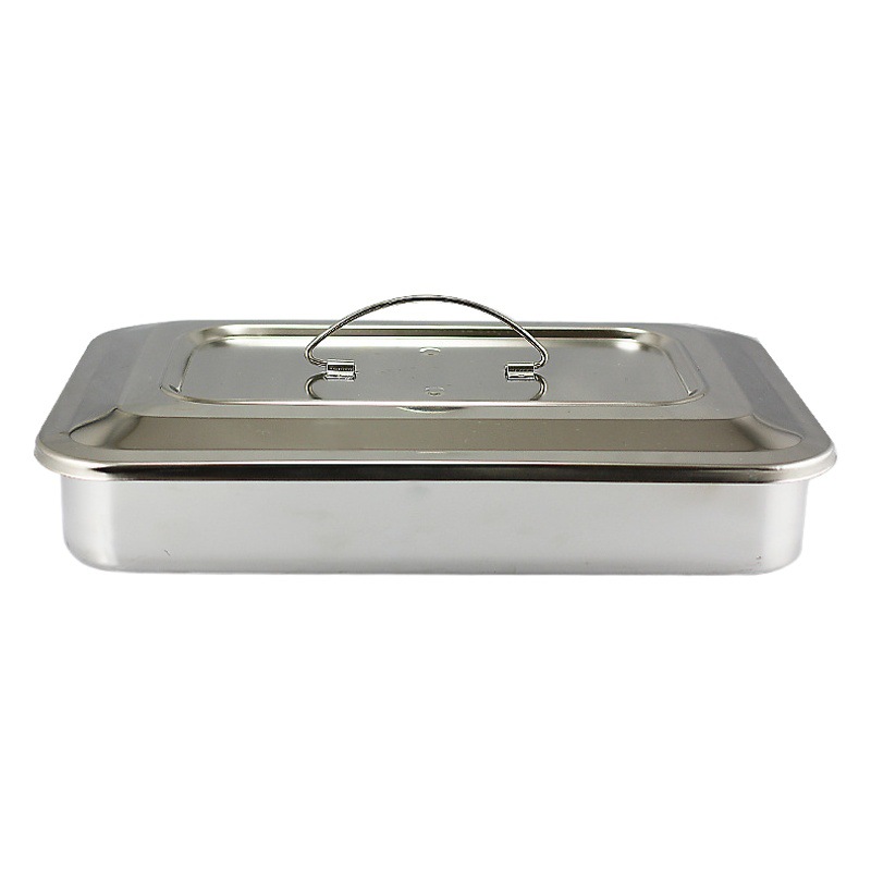 304 Stainless Steel Sterilization Box with Lid Square Dish with Lid Square Dish Sterilization Square Dish Surgical Tray Instrument Dish Sterilization Dish