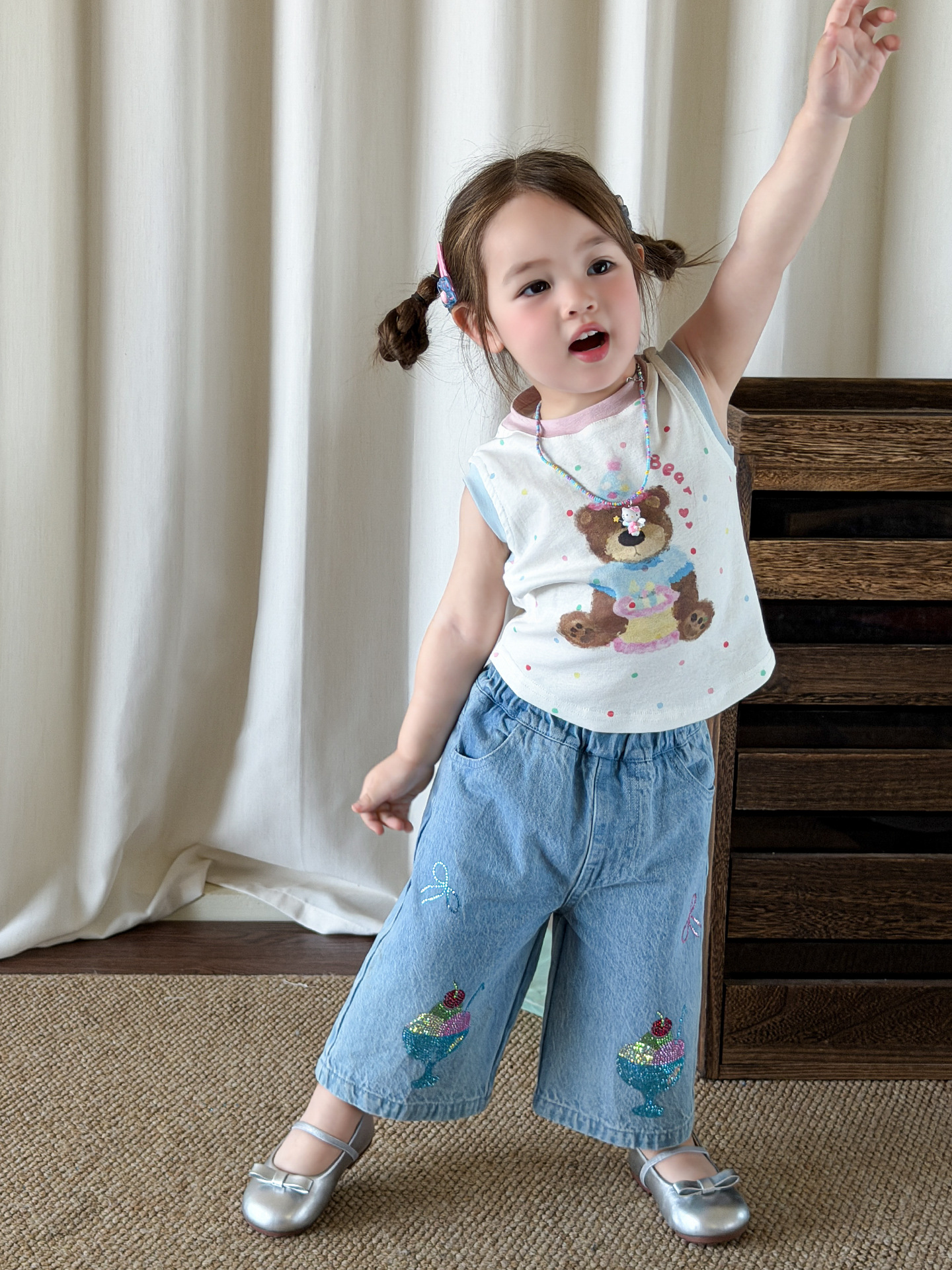 Sugar Pear ropa infantil chaleco de verano delgado 2026 ropa de niños transpirable ocio niñas clase A chaqueta de bebé