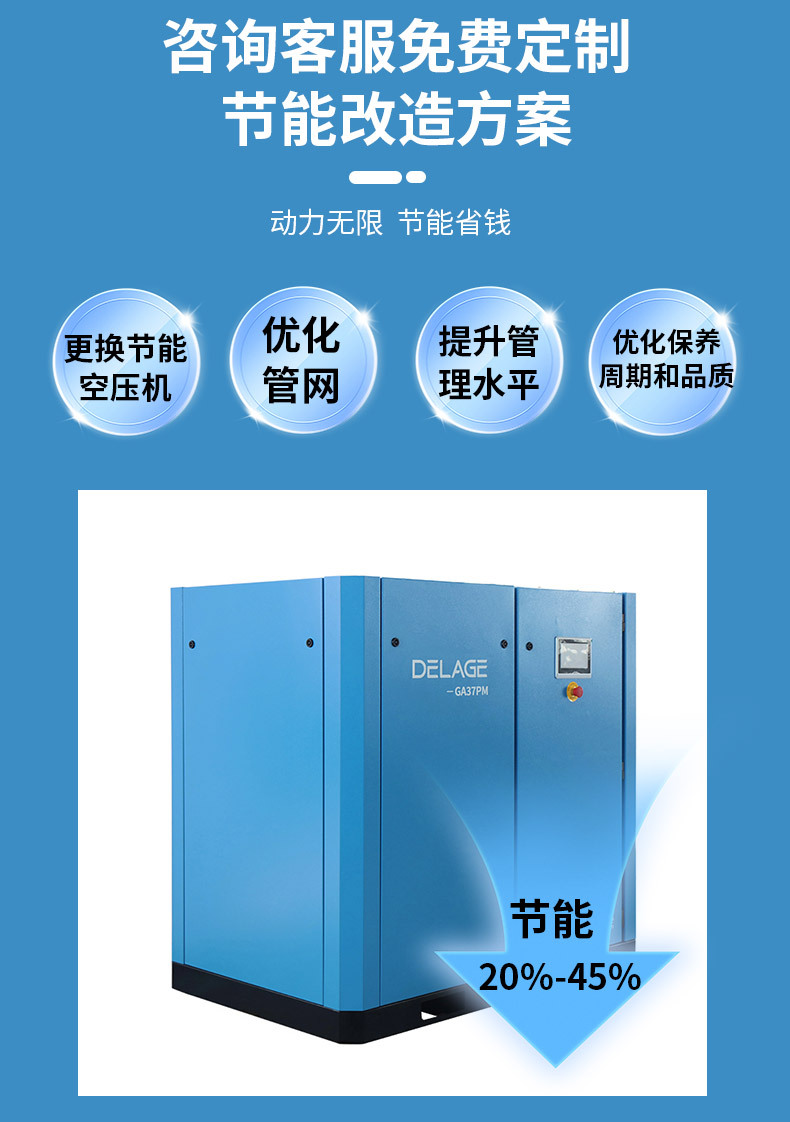 [Energy-Saving Expert] Draggo Variable Frequency Screw Air Compressor with First-Level Energy Efficiency Certification, Energy-Saving, Environmentally Friendly, and Cost-Reducing