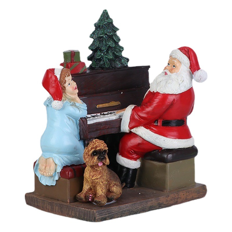 Santa Claus sombrero de Navidad adorno de tren adorno regalo de Navidad hogar sala de estar escritorio resina manualidades