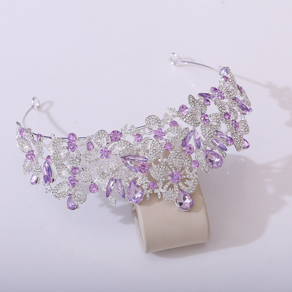 357g Weight Crown Hair Accessories Type 1 Piece Quantity Wedding, Birthday, Festival Occasion Alloy Material Leaves Pattern All Seasons Season Women's Gender Diamond Design Simple Style, Shiny Style Simple Style Shiny Women's Leaves Alloy Diamond Crown 13