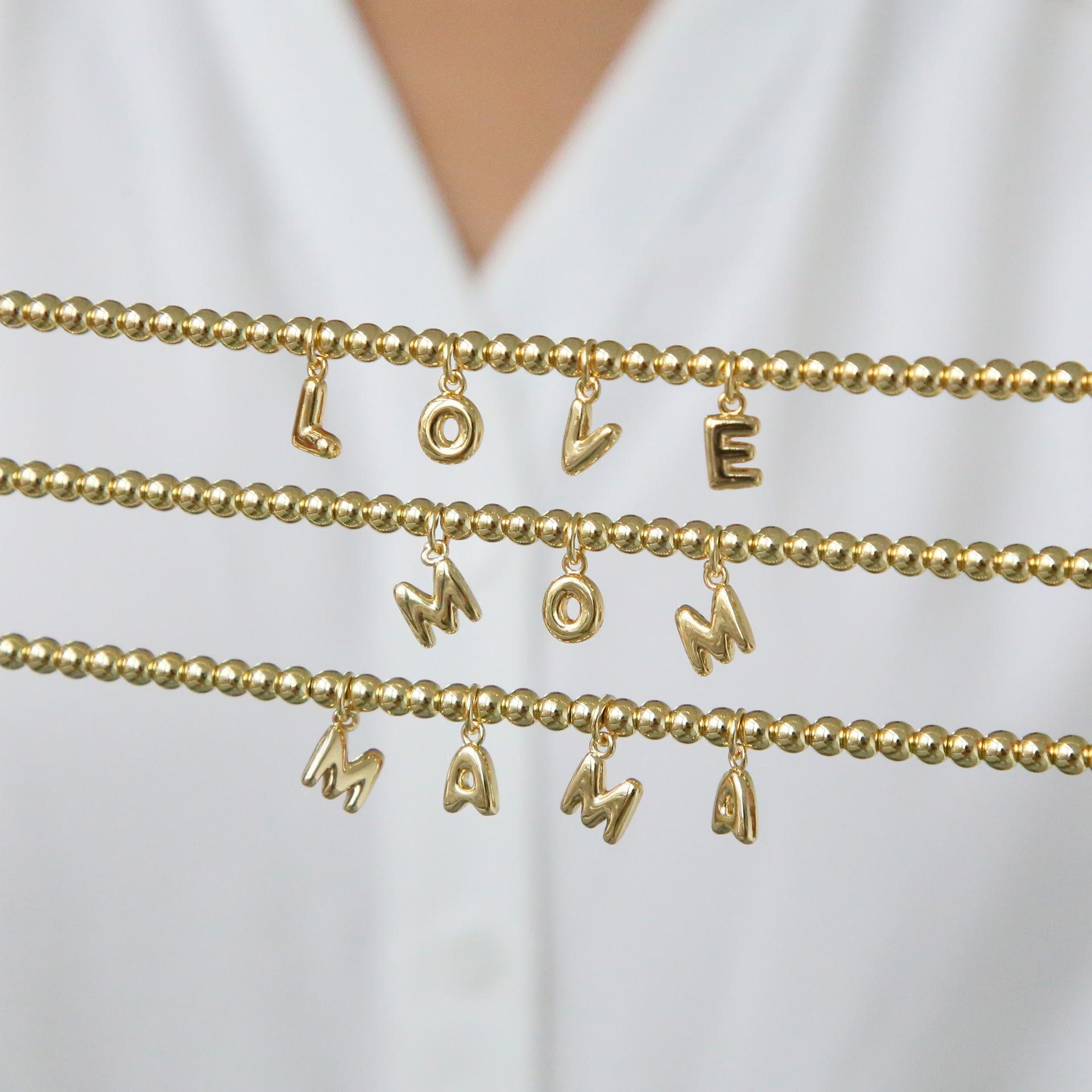 31g Weight Lobster Trigger Clasp Closure Clasp Closure Type Copper Pendant Material Pendant Necklace Classification Copper Chain Material Beaded Chain Chain Type Wholesale Jewelry IG Style Retro Letter Copper Plating Pendant Necklace Beaded Chain