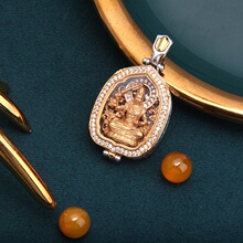 s925纯银文殊菩萨生肖兔本命佛事业吊坠个性男士小众霸气挂件配饰