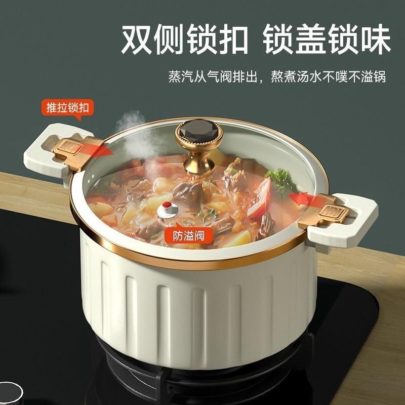 网红爆款罗马锅加深8升容量微压汤锅压力锅多功能不粘锅双耳炖锅|undefined