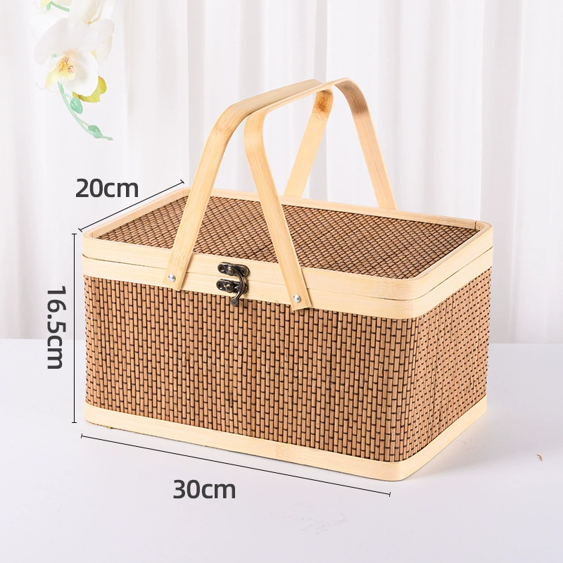 Bamboo Basket Hand -lifted Basket Egg hairy Crab Salum Sausage Fruit New Year's Day Founded Bamboo Basket Basin Gift Box