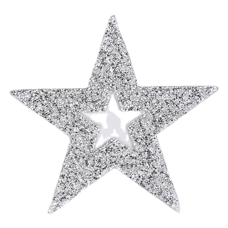 Zhao Shun Five-pointed Star Hot Drilling and Hot Drawing Adhesive Pattern Cloth Stickers Shoes and Hats Luggage Garment Accessories Hot Melt Adhesive Mesh Patch