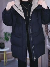 百搭绒外套连帽大码23洋气时尚冬季保暖拼色鸭20潮流羽绒服女