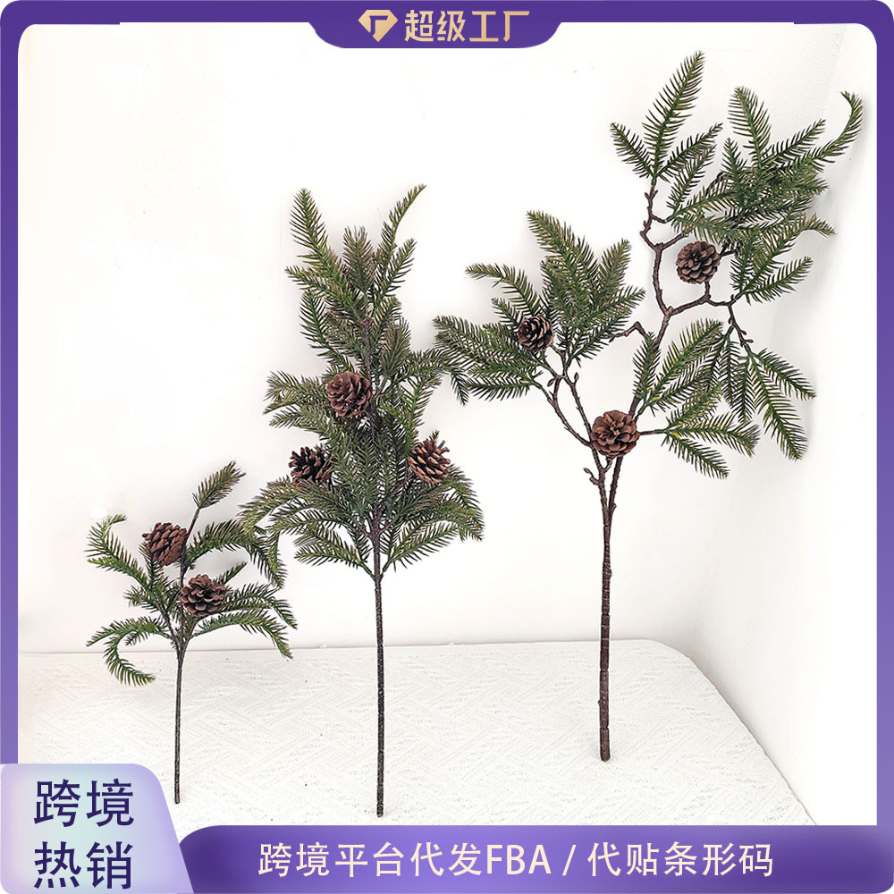 Fábrica directa de plantas de pino de simulación decoración del hogar verde productos al por mayor transfronterizos bienvenidos productos transfronterizos de fotografía de pino