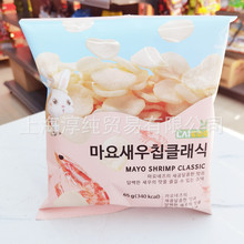 韓國進口淶可鮮蝦片原味蒜味65g追劇出游辦公室膨化零食批發