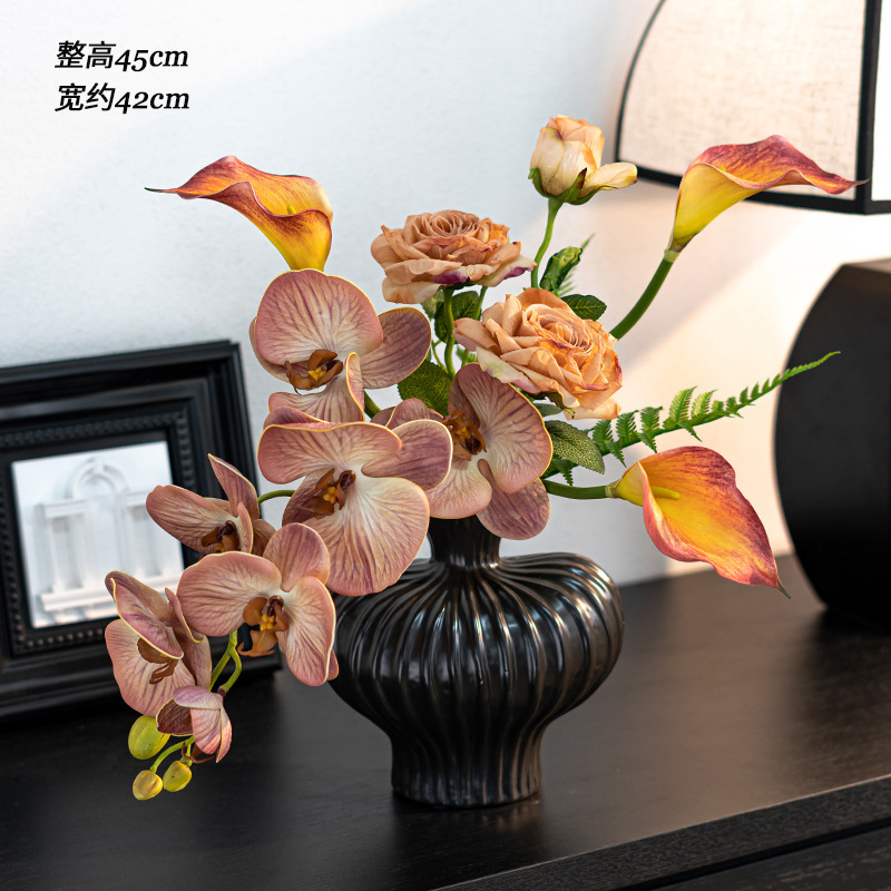 メーカー卸売デザイン胡蝶蘭造花花束リビングルームの装飾品造花装飾花テーブルフラワーアレンジメント|undefined