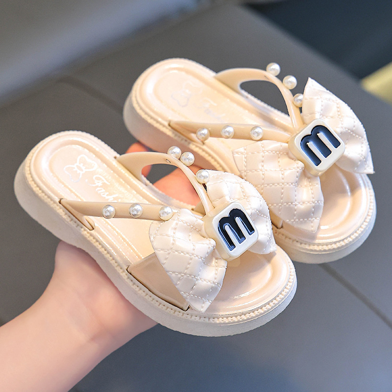 Zapatillas DE LOS NIÑOS sandalias cruzadas las mujeres 2024 verano nuevo Internet Celebrity playa arco estilo Chanel flip flops