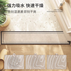 敷居の石の敷物の入り口の超狭い長いじゅうたんは戸の浴室のトイレの珪藻泥の吸水の足のマットに入ります。