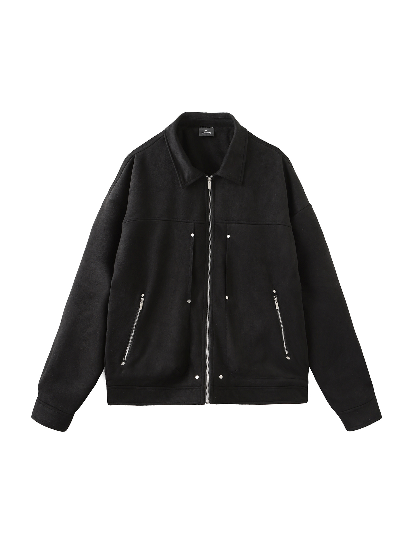 Cremallera básica abrigo hombres Otoño e Invierno Suede ropa herramientas americano 2023 nueva chaqueta de solapa superior moda