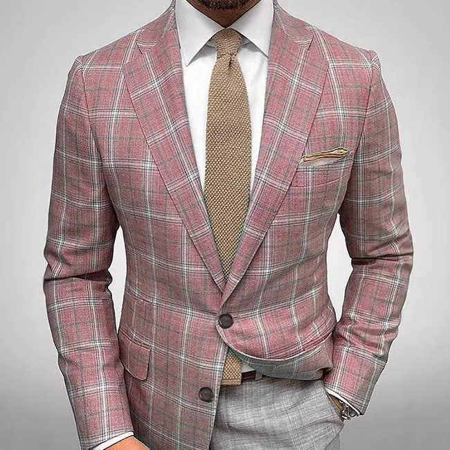 2026 Cross-Border Foreign Trade Spring New Striped Suit Jacket Men's Casual Slim Fit Suit Top for Men 2026 Cross-Border Foreign Trade Spring New Striped Suit Jacket Men's Casual Slim Fit Suit Top for Men