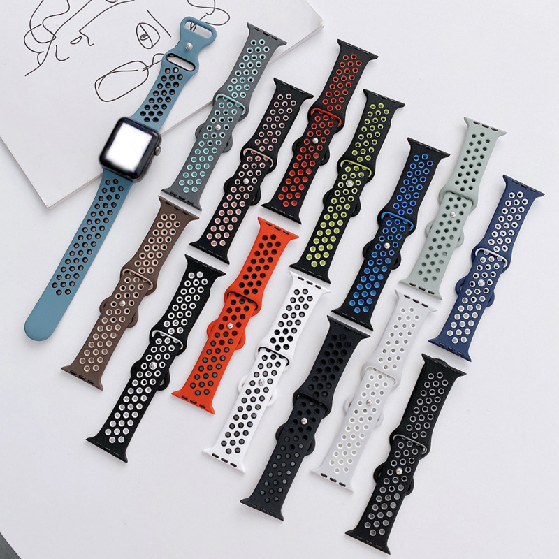 Silicone Butterfly Buckle Strap for Apple Watch iwatch10 Generation 987654 se Ultra Sport Breathable Silicone Butterfly Buckle Strap for Apple Watch iwatch10 Generation 987654 se Ultra Sport Breathable