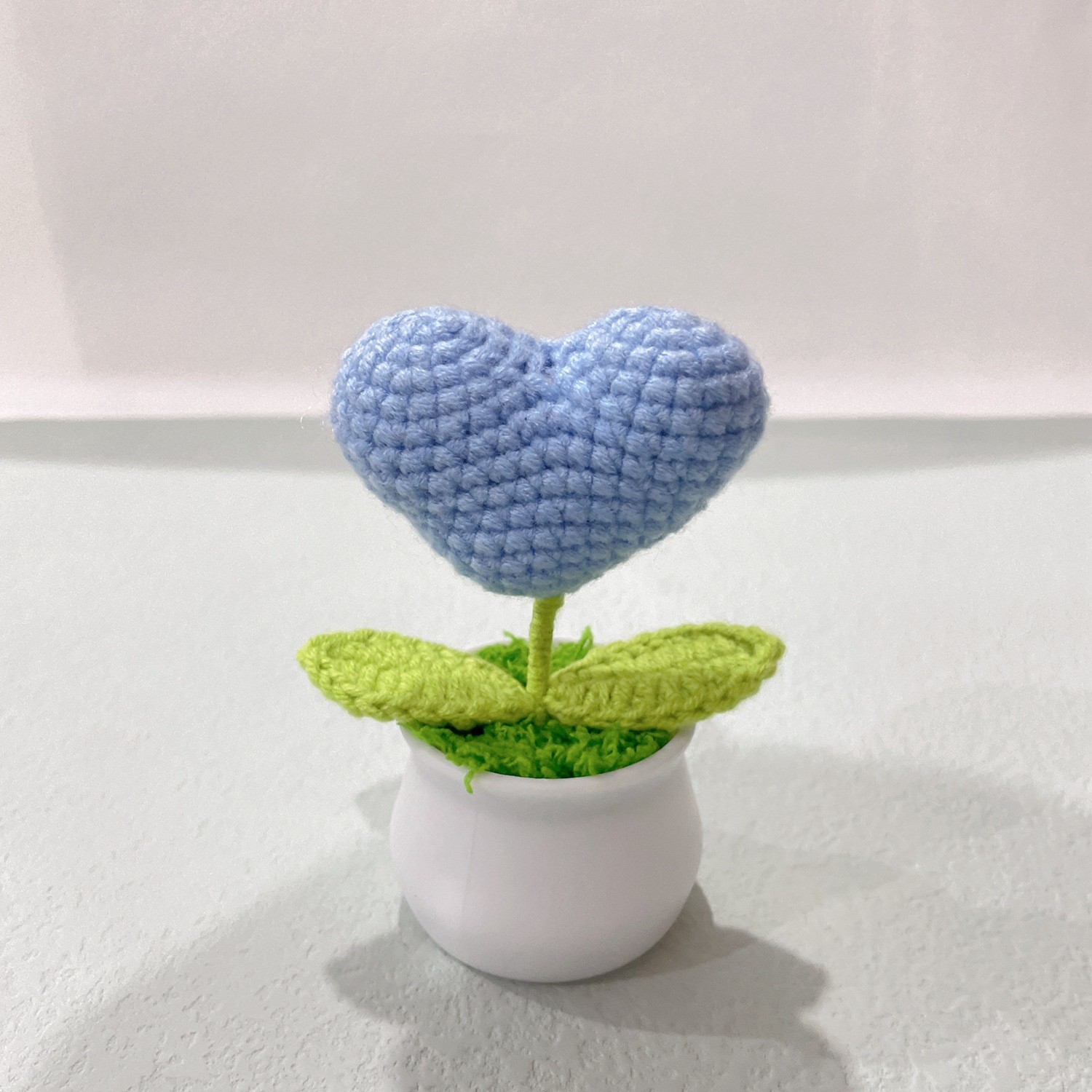 [완성된 작은 흰색 세면대] 하늘색 하트