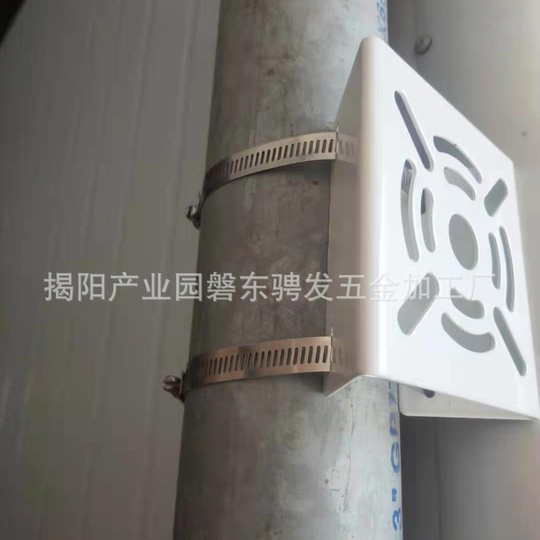 监控支架揭阳生产厂家铁制小平板柱装（带圈）支架路灯电线杆支架