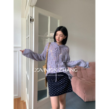 CZ ZHANG秋羊毛针织衫女慵懒风宽松休闲性感镂空马海毛毛衣B35398
